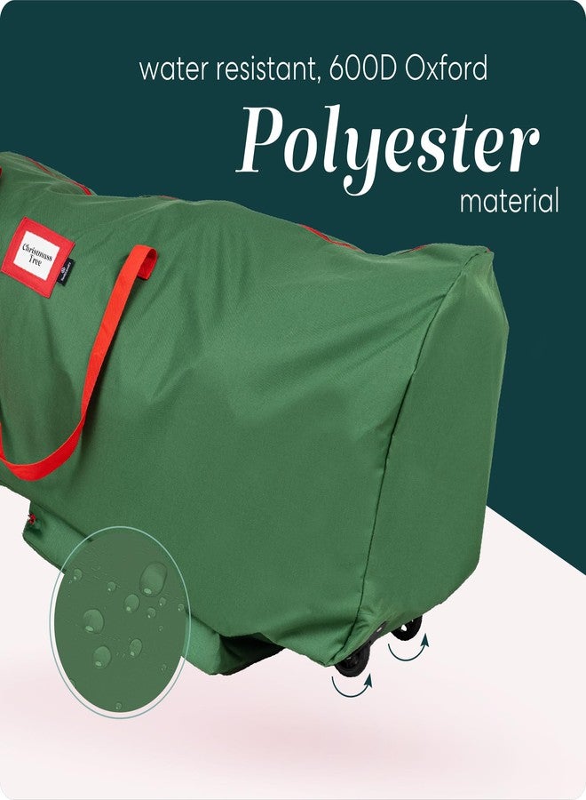 Handy Laundry Rolling Tree Storage Bag - For 7.5-Foot Artificial Christmas Holiday Tree, Zippered Bag, Carry Handles, Wheels for Easy Transport - Protects Against Dust, Insects, and Moisture (Green) - Image 4
